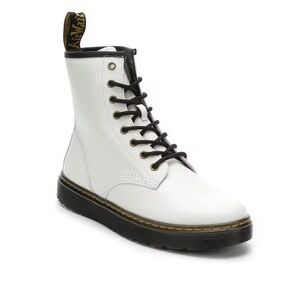 Dr Martens Zavala white combat lace up boots